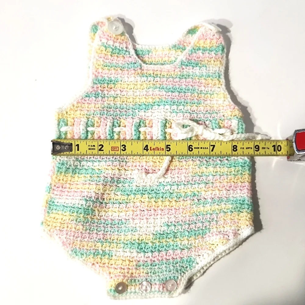 Knitted Spring Variegated Pastel Baby Romper